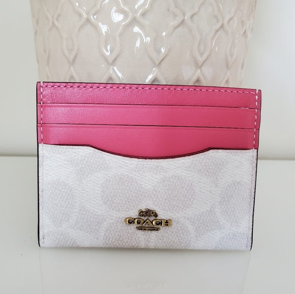 Coach Card Case In Colorblock Signature Canvas